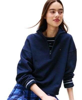 Women's Boxy Cotton Flag-Logo Sweatshirt 