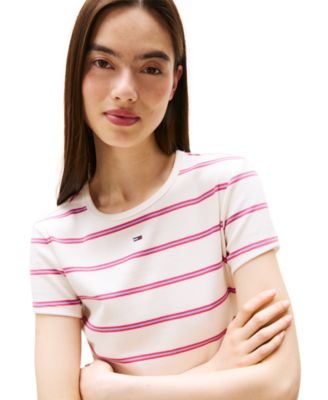 Women's Slim Essential Ribbed Badge T-Shirt