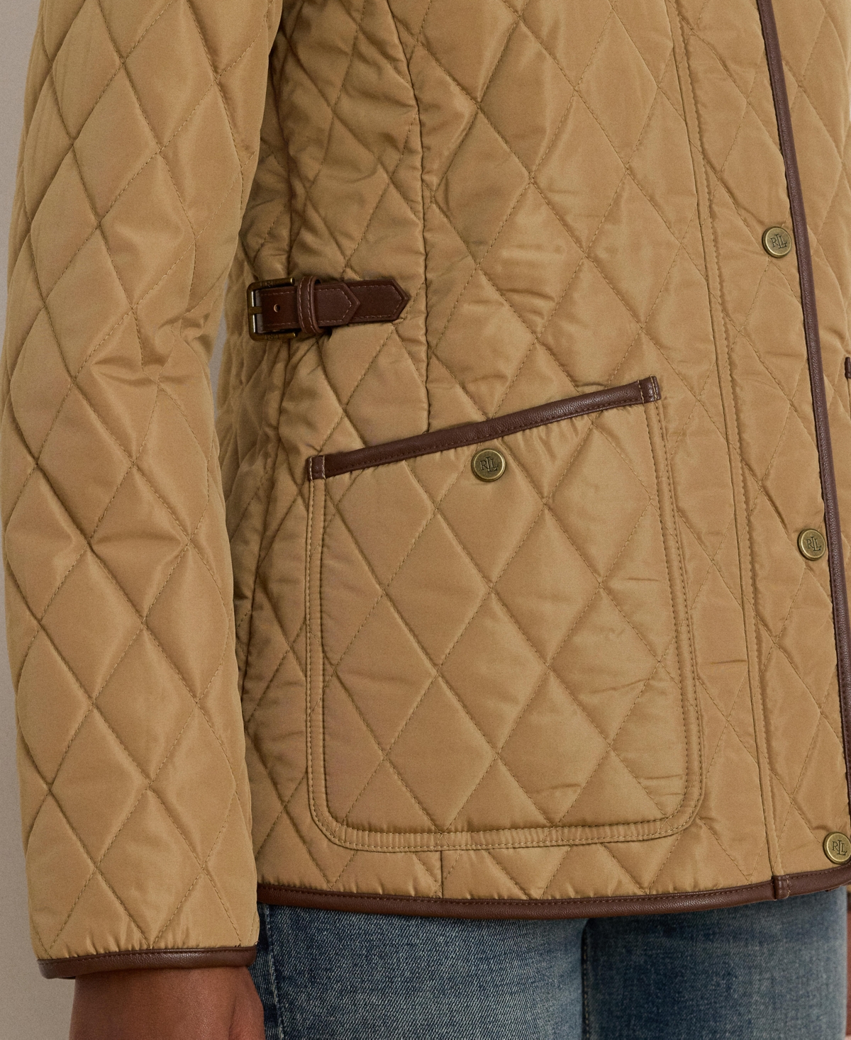 Ralph Lauren Women's Quilted Velboa-lined Coat In Brown