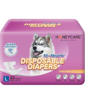 All-Absorb Disposable Female Dog Diapers, Super Absorbent, Breathable, Wetness Indicator, Medium, 15-23 inches, 44ct