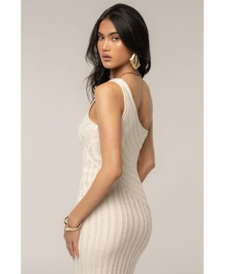 Women's Fringe Knit Maxi Dress