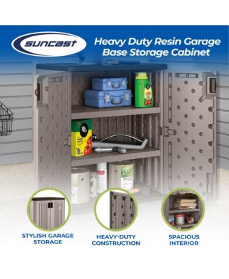 9 Cu Ft Heavy Duty Resin Garage Base Storage Cabinet, Platinum (2 Pack)