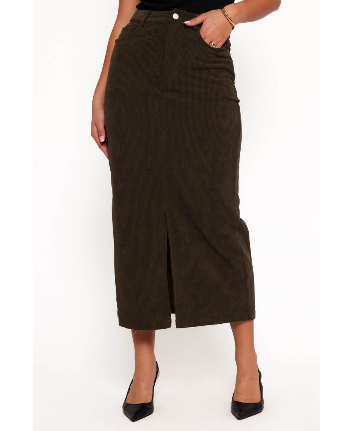 Women's Myra Corduroy Midi Skirt - Green