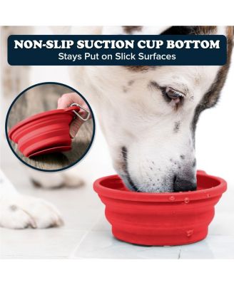 Slow-Feeder, Non-Skid, BPA-Free Silicone Travel Dog Bowl