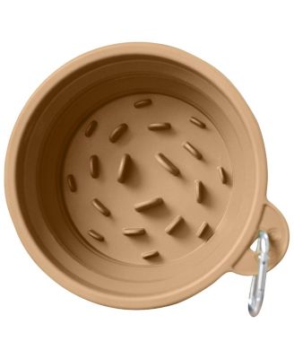 Slow-Feeder, Non-Skid, BPA-Free Silicone Travel Dog Bowl