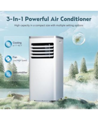 10,000 BTU Portable AC, 3-in-1, Cools 450 Sq.Ft, Fast Cooling, Sleep Mode, Timer, Remote, Quiet