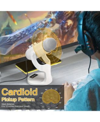 USB Microphone, Quick Mute, Noise Cancel for Phone, PC, PS5, with Gain Control, Echo Monitor, Volume Adjust for ASMR, Streaming