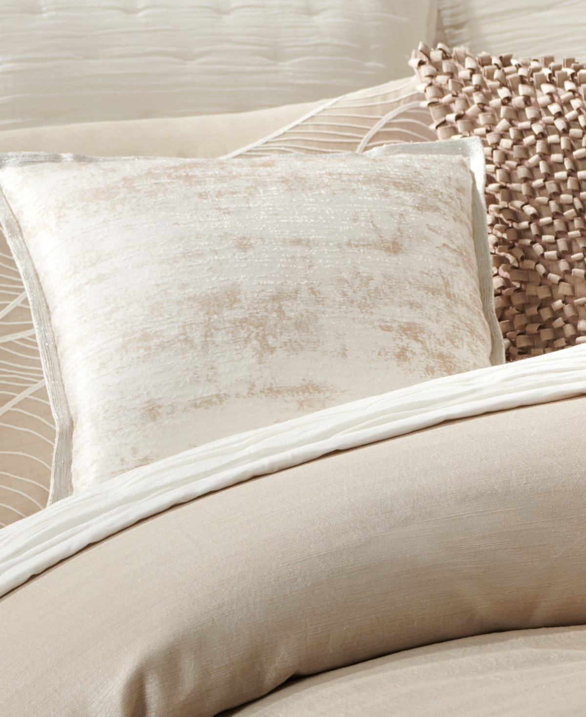 Donna Karan Home Brush Stroke Decorative Pillow, 18" X 18" In Neutral