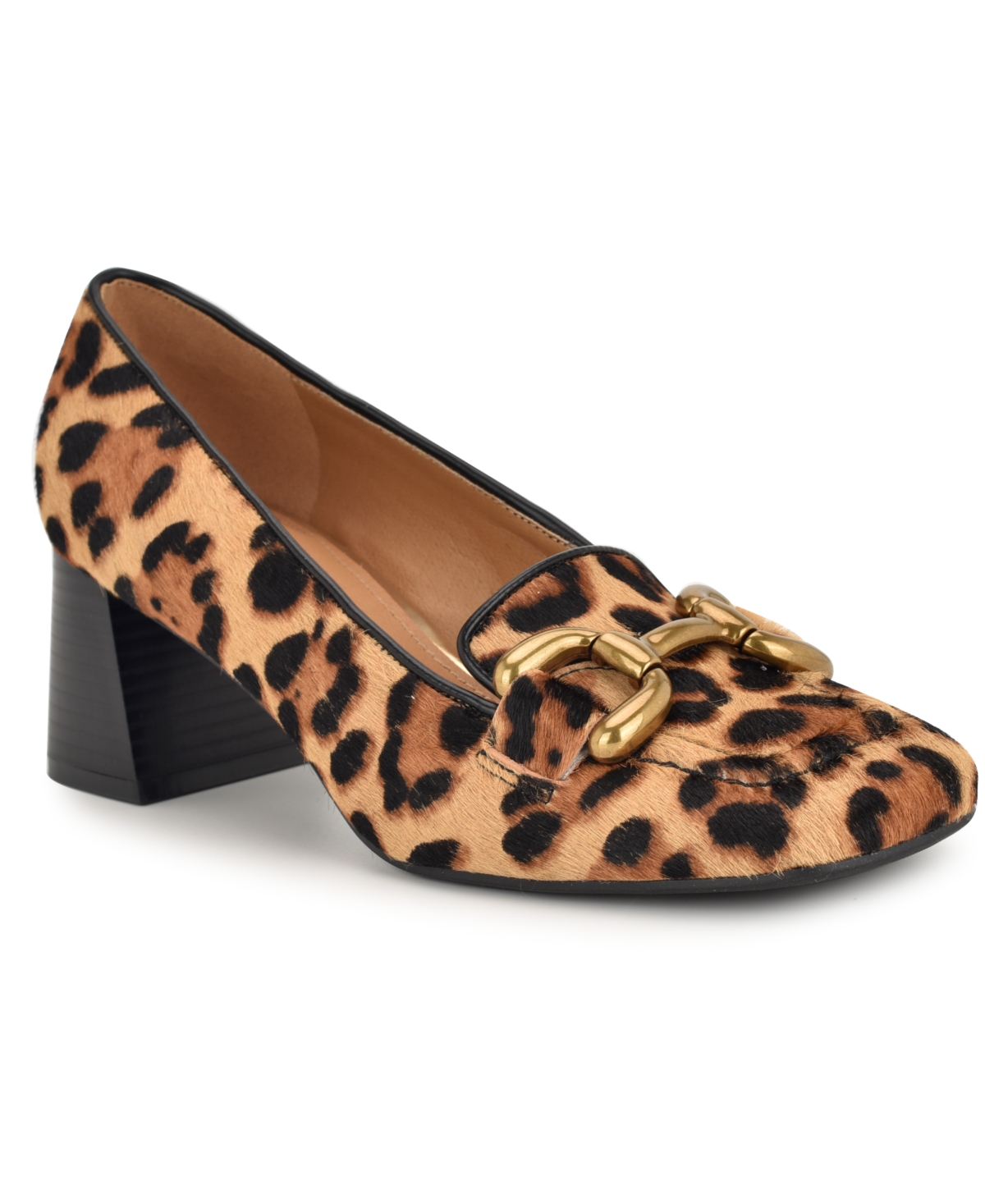 Nine West Women's Veepe Bit Block Heel Loafers In Animal Print