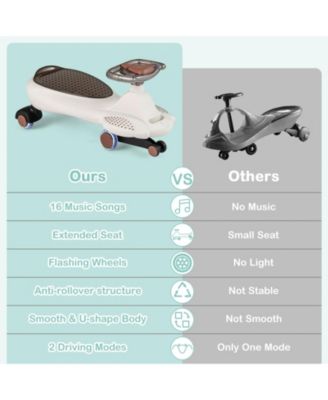 Wiggle Car with Hauling Rope Ride on Toy with Under-Seat Storage