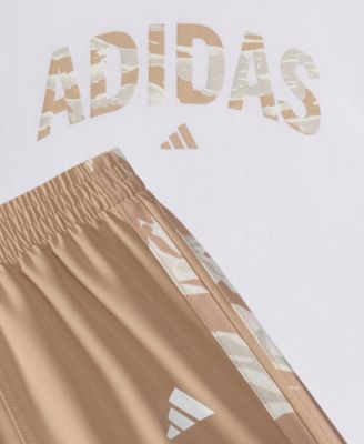 Baby Boys 2-Piece Short Sleeve T-Shirt and Camo 3-Stripe Woven Shorts Set