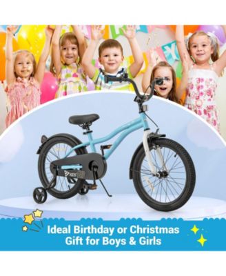 Kids Bike 18-Inch Children Training Bicycle with 2 Brake for 3-8 Years Old