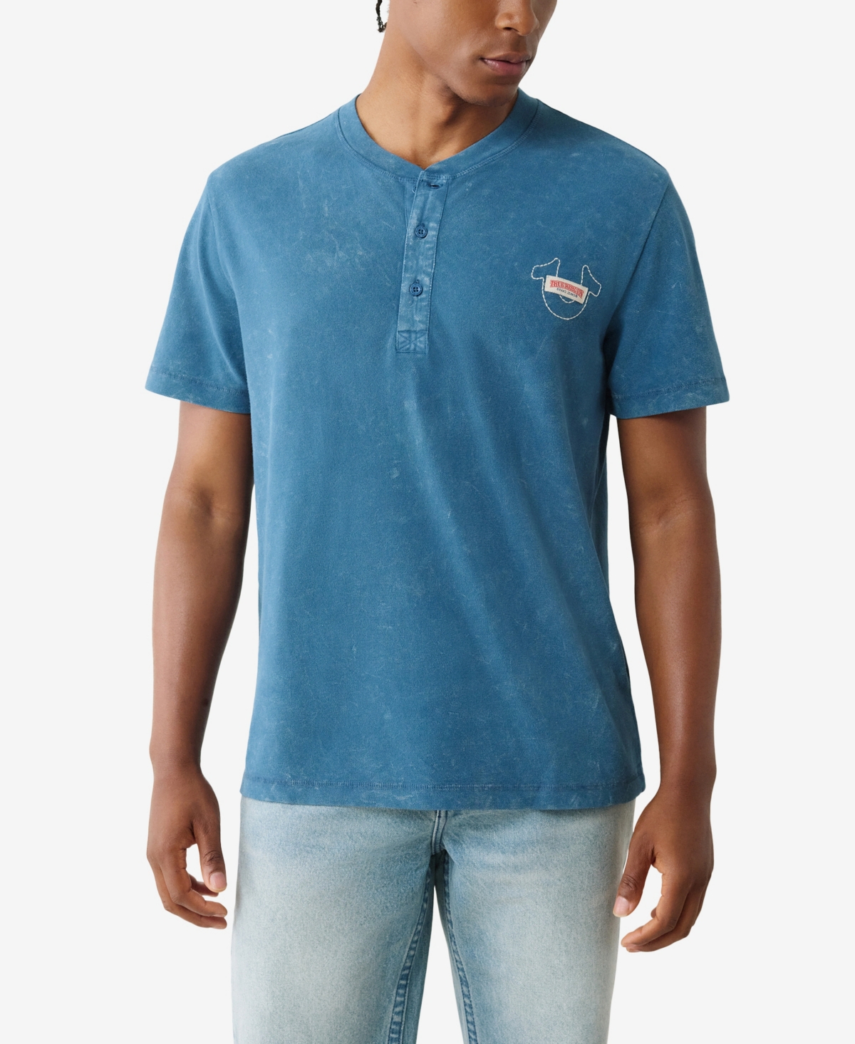 Men's Short Sleeve Pique Mineral Patch T-Shirt - Midnight