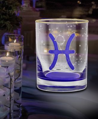 Pisces Zodiac Double Old-Fashioned Glass, Set of 2