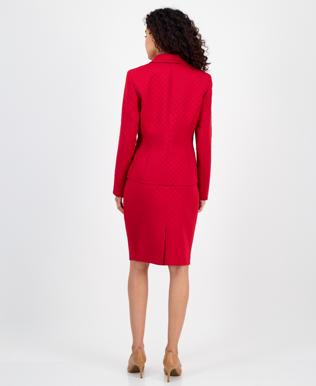 Le Suit Women's Shawl-collar Jacket & Pencil Skirt Suit In Red