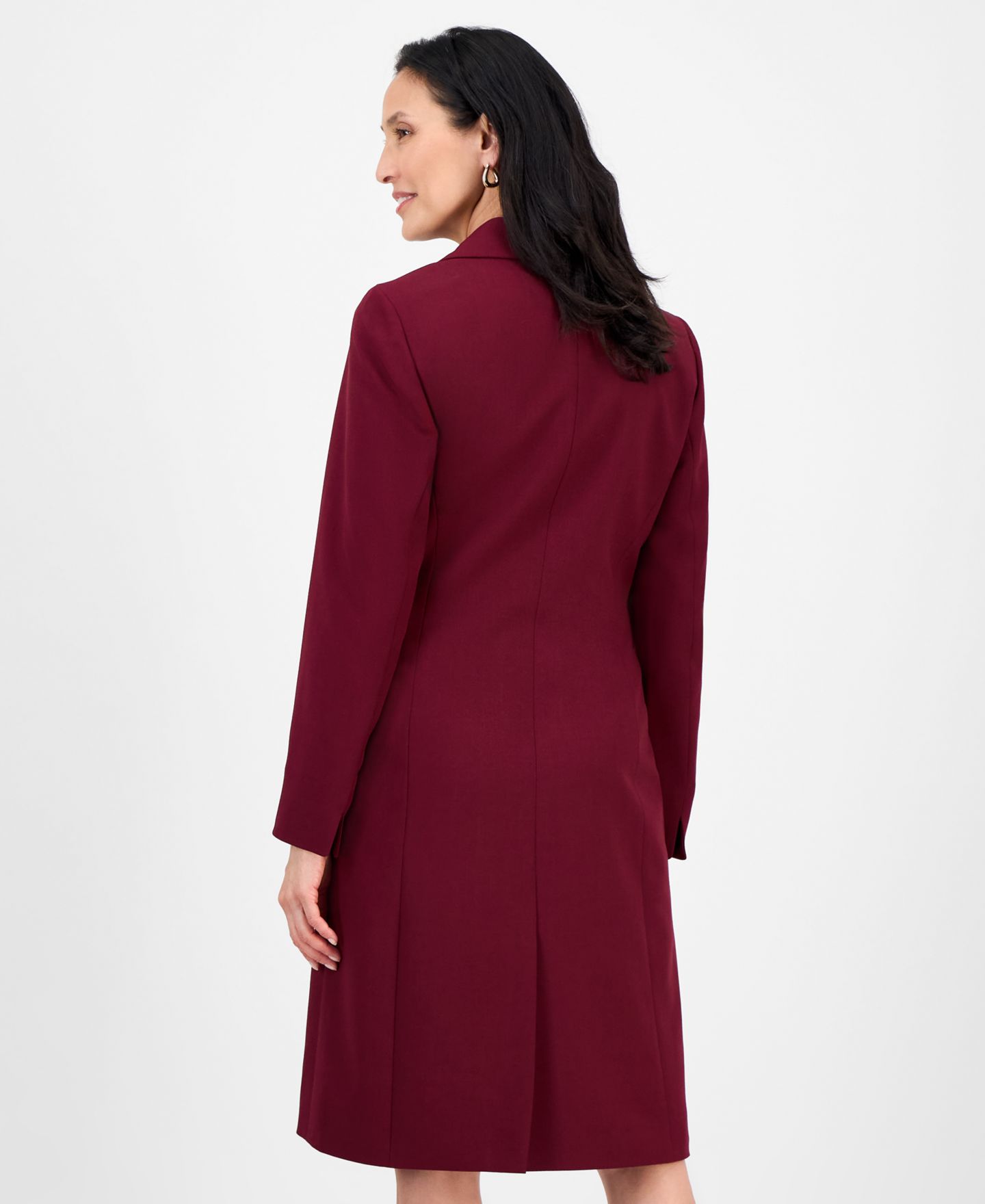 Женские платья Le Suit Topper Jacket & Sleeveless 2 Piece Dress Suit, Regular & Petite, цвет: Бордо — фото 3