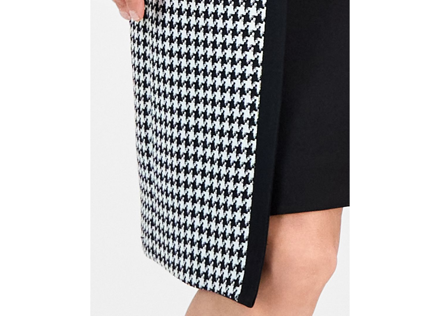 Women's Houndstooth Topper Jacket & Sleeveless 2 Piece Dress Suit