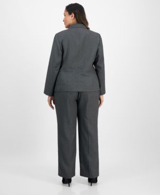 Plus Size Notched Collar Wide-Leg Pantsuit Set