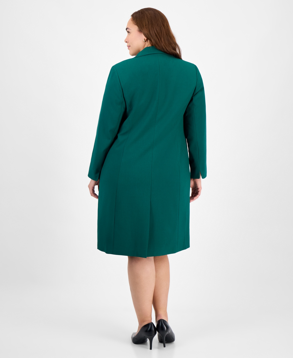 Le Suit Plus Size Sleeveless Sheath Dress Suit In Green