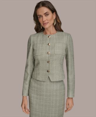 Donna Karan New York - Women's Collarless Tweed Jacket
