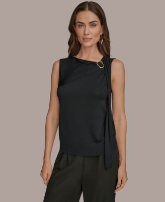 Donna Karan New York - Women's Sleeveless Drape-Front Top