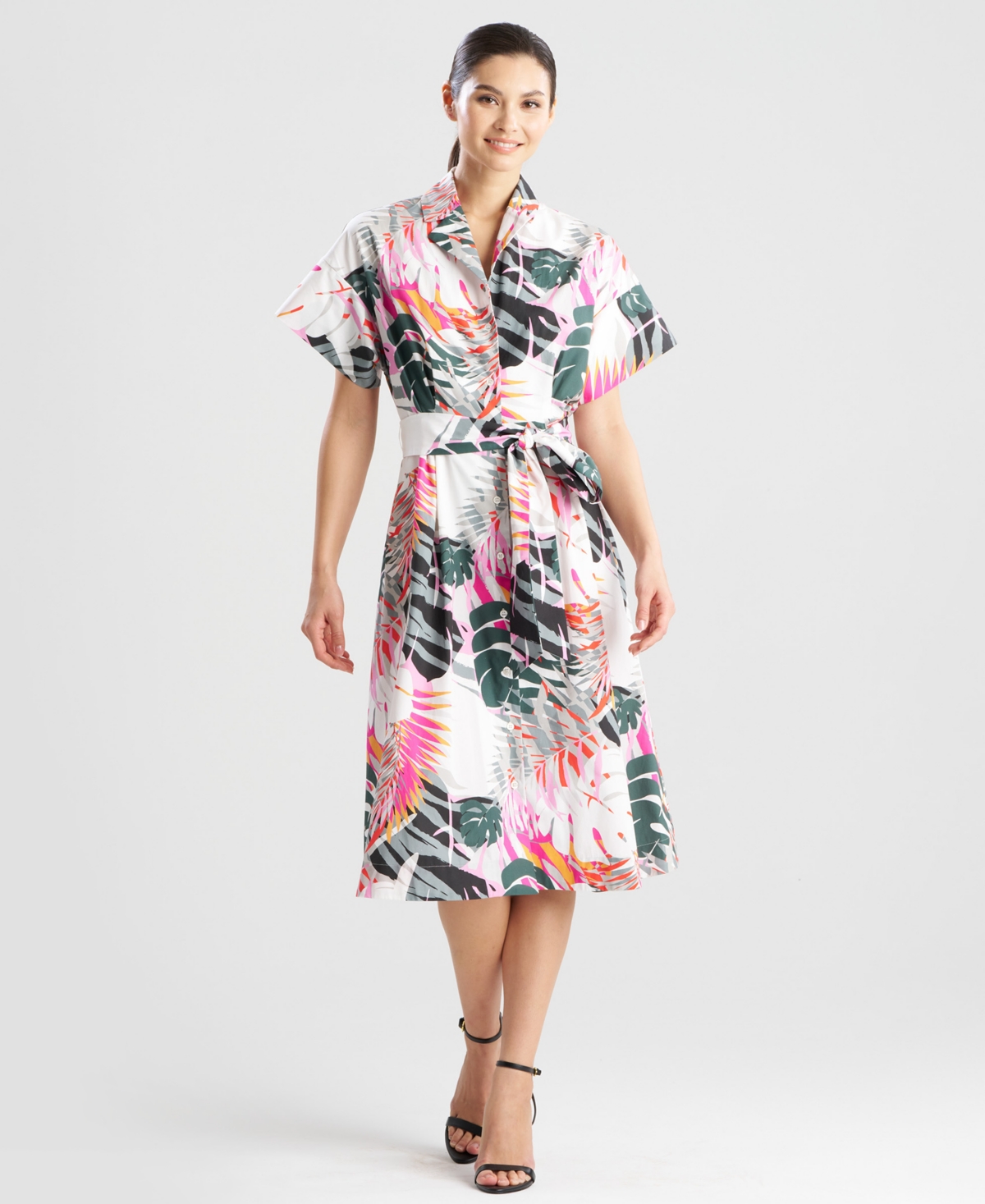 Women's Cotton Short-Sleeve Shirtdress - Pim