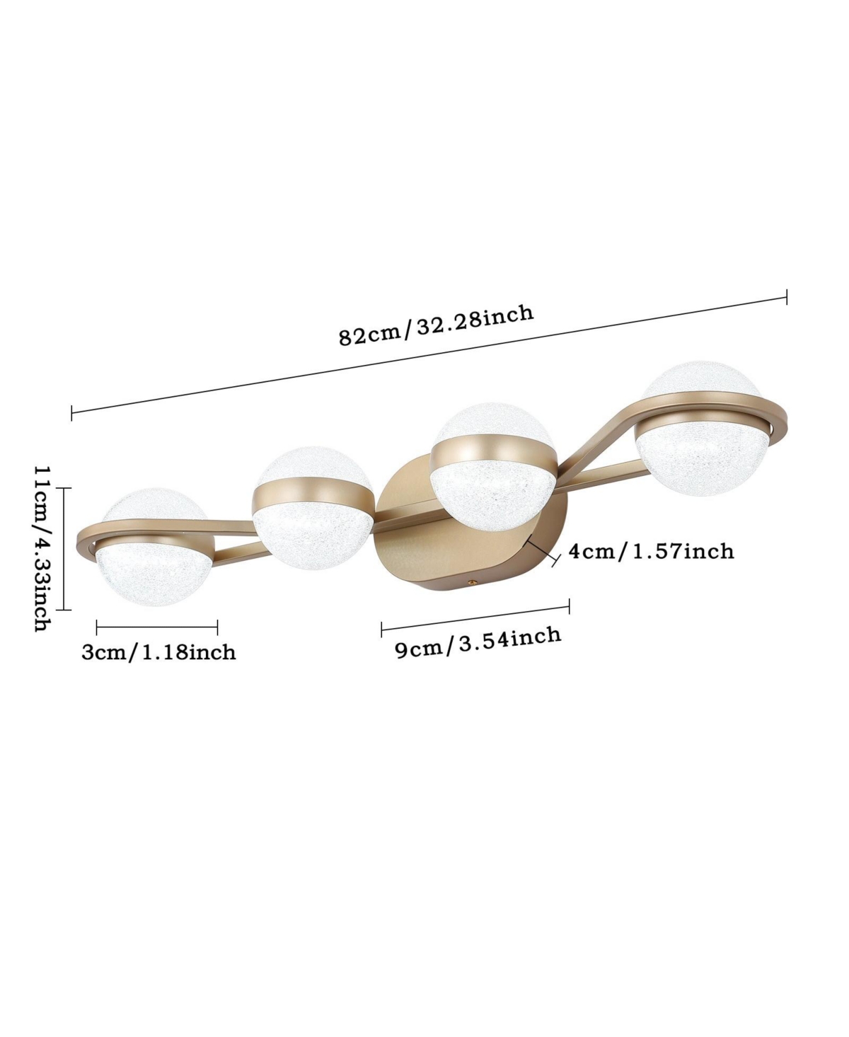 Flynama Vanity Lights With 4 Led Bulbs For Bathroom Lighting