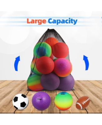 24"x36" Large Mesh Sports Ball Drawstring Bag for Gym Training, Football, Basketball, Swimming (Several Colors Available)