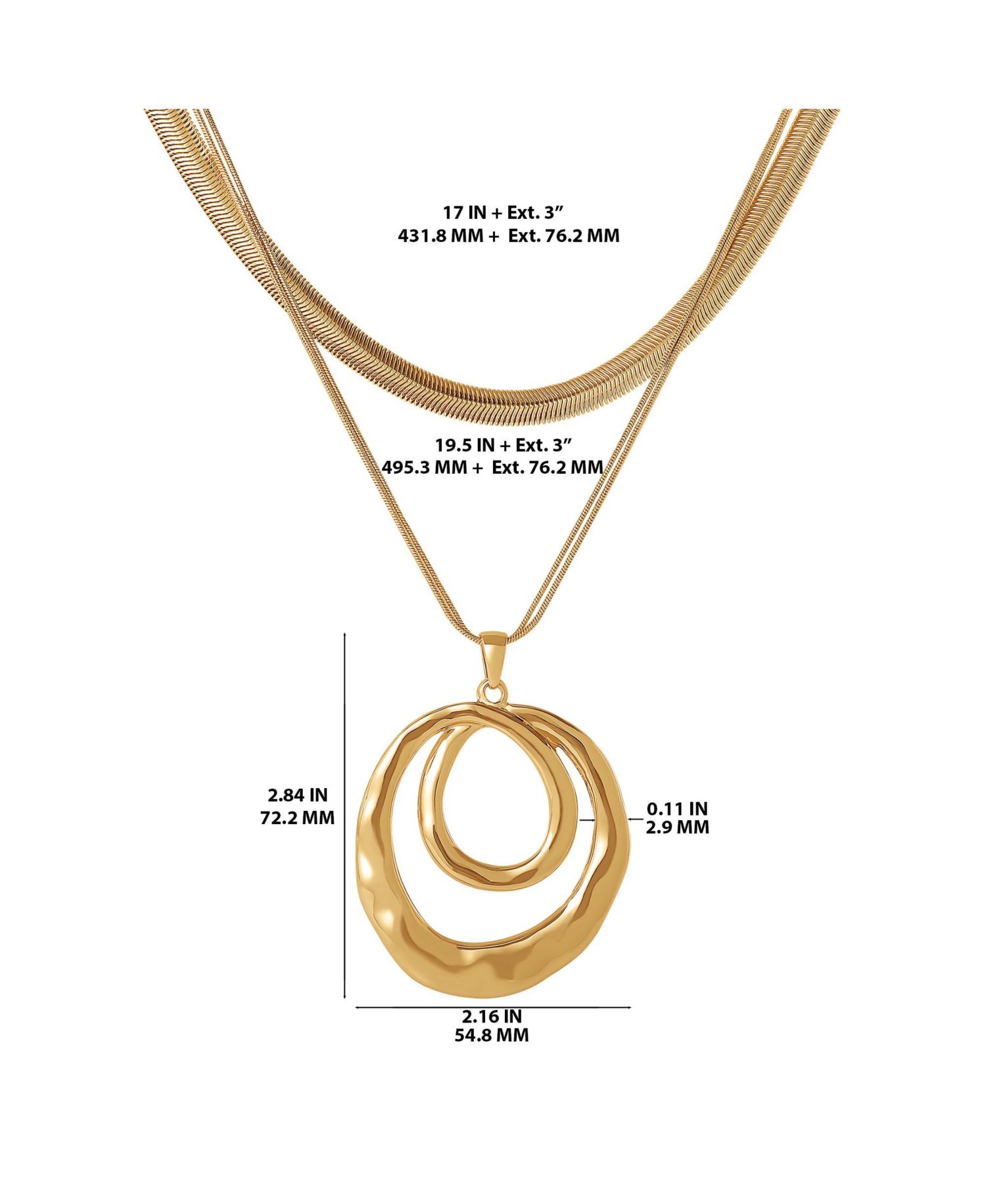 Layered Spiral Pendant Necklace
