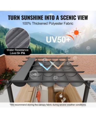 Outdoor Retractable Pergola with Sun Shade Canopy Aluminum