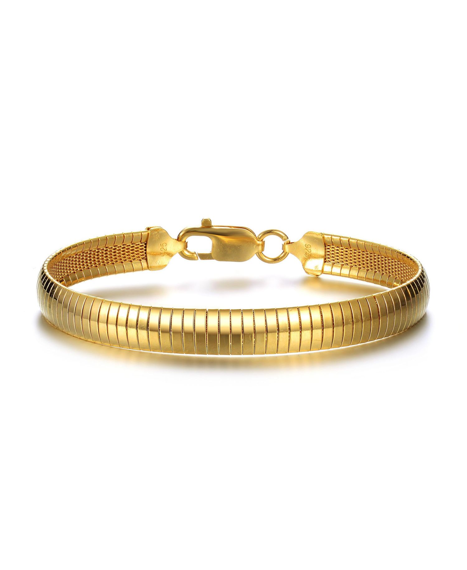 Modern High-Polish Sleek Snake Chain Omega Bracelet
