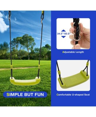 440 lbs Swing Set 2-in-1 Kids Swing Stand w/ Two Swings & One Glider for Backyard
