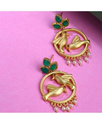 Circular-Birds Drop Earrings
