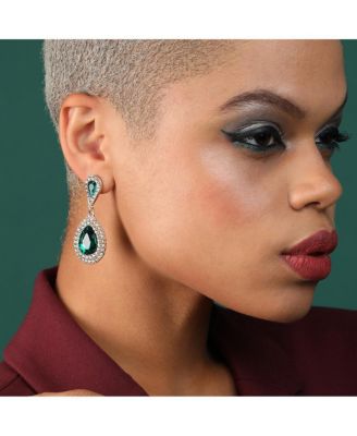 Teardrop Stone Drop Earrings