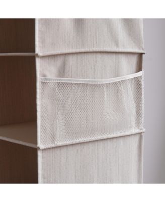Set of 2 Attachable 3 Shelf Reinforced Hanging Closet Organizers, 50lbs Weight Capacity - Clay