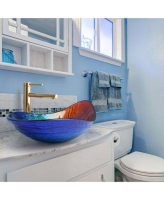 Bathroom Vessel Sink Tempered Glass WaterDrop Faucet Vanity Mixer Tap