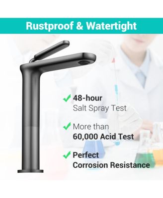  6 7/8" x 1 15/16" x 12 3/8"- Bathroom Faucet Vessel Sink Kit Vanity Mixer Tap Tempered Glass Sink