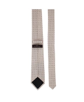 Men's Ignacio Linen Blend Polka Dot Vertical Slant Lined Business Necktie