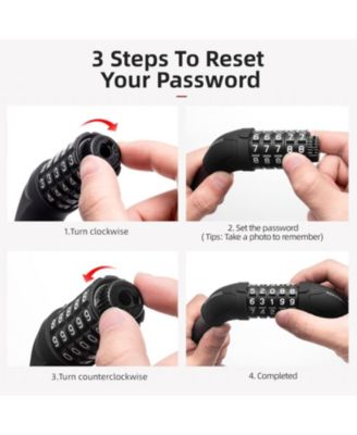 Bike Lock 5 Digit Cable Lock Lightweight Bicycle Lock Bike Lock Combination Portable Lock for Bike 22inch Black