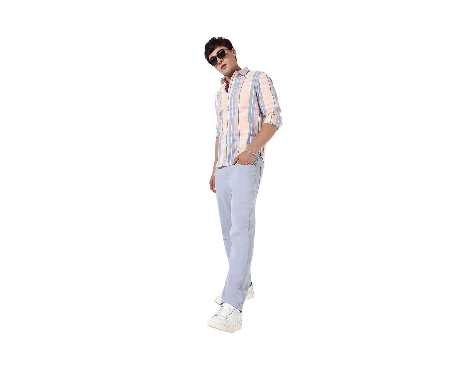 Men's Cotton Plaid Button Up Shirt