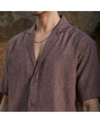 Men's Brown Stone Heathered Korean Oversized Shirt