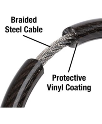 Outdoor Bike Lock Cable with Combination, 4ft Black, 8143D