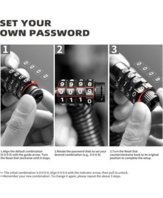 Small Combo Bike Lock Cable, Retractable Combination Cable Lock with Code, for Travel Safe Luggage, Suitcase, Scooter Ebike Bicycle Motorcycle Helmet Anti Theft, Outdoor Ski Snowboard