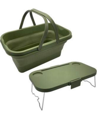 Collapsable Picnic Basket With Tray Stand