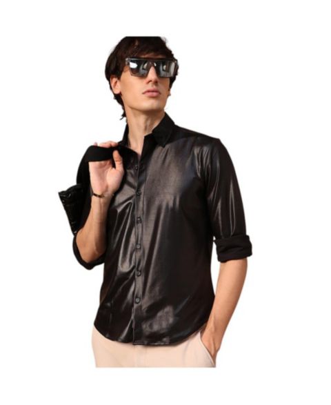 Мужская рубашка Cahoot Campus Sutra Obsidian Black Solid Suede, цвет: Чёрный