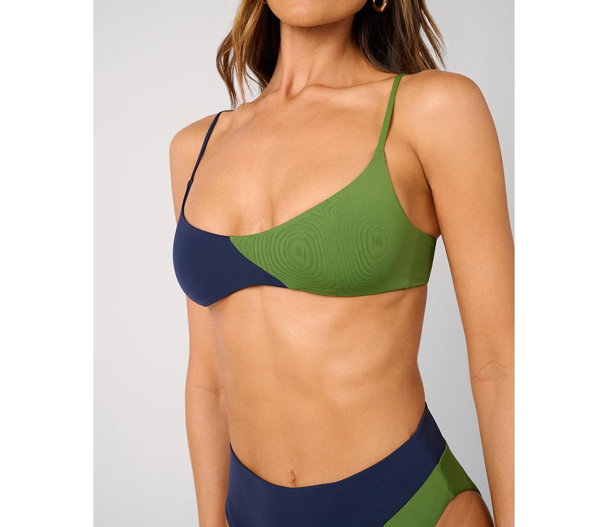 Women's Colorblock Tie Back Top - Mid blue/basil