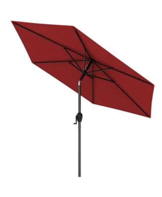 7.5 ft Patio Umbrella Outdoor Heavy Duty Market Umbrella w/ Push Button Tilt Burgundy