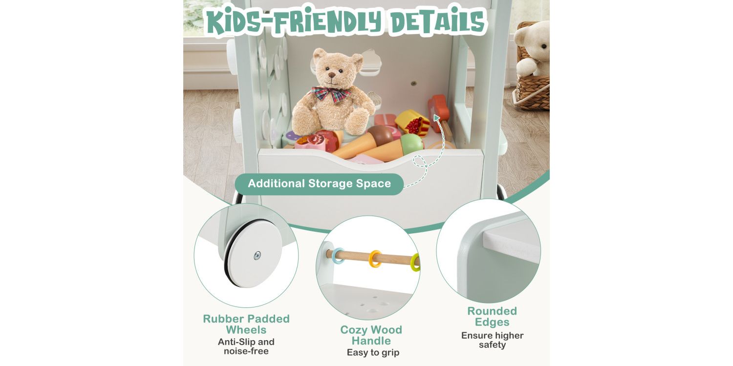 Kids Walker 2-in-1 with Toy Storage and Ice Cream Theme