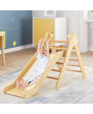 2-in-1 Triangle Climber Set with Gradient Adjustable Slide