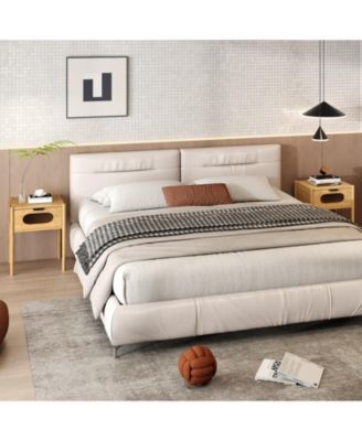 Square Tall Nightstand End Table with Decorative Drawer for Stylish Bedroom Storage and Accent